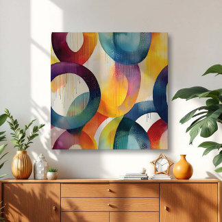 Colorful Abstract Swirly Loops Canvas Print
