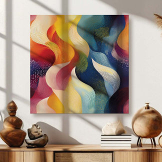 Colorful Abstract Swirly Ribbons Canvas Print