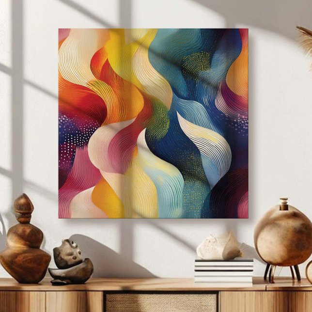 Colorful Abstract Swirly Ribbons Canvas Print (Creator Uploaded)