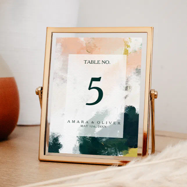 Colorful Abstract Table Number | Zazzle