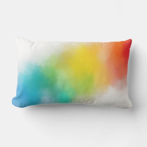 Colorful Abstract Template Modern Rainbow Colors Lumbar Pillow