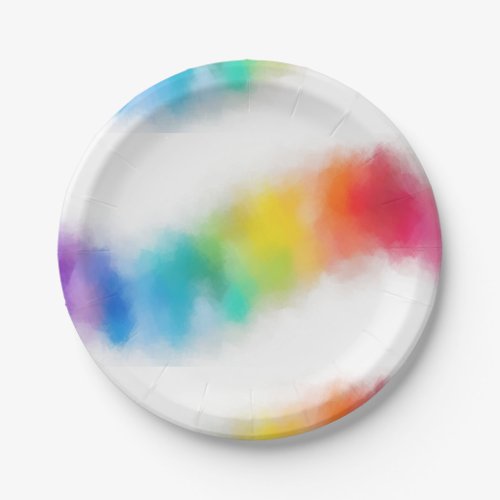 Colorful Abstract Template Modern Rainbow Colors Paper Plates