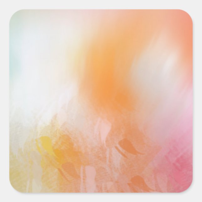 Colorful Abstract Template Pink Red Yellow Blue Square Sticker (Front)
