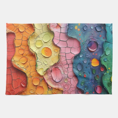 Colorful Abstract Texture Tea Towel