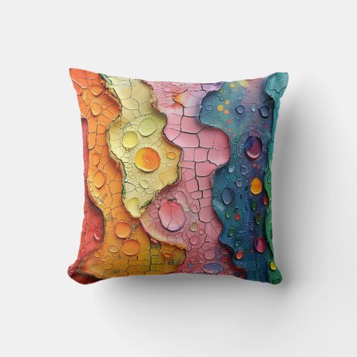 Colorful Abstract Texture Throw Pillow