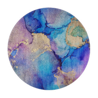 Colorful Abstract: Textured Oil Painting. Cutting Board