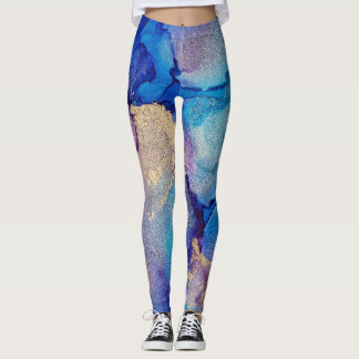 Colorful Abstract: Textured Oil Painting. Leggings