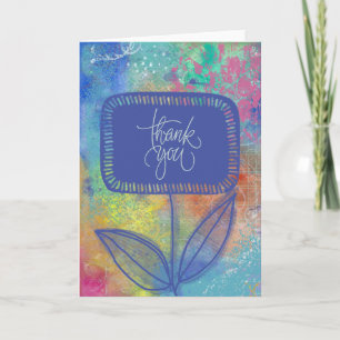 Colorful Abstract "Thank You"  Card