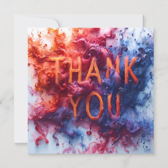 Colorful abstract  thank you card (Front)