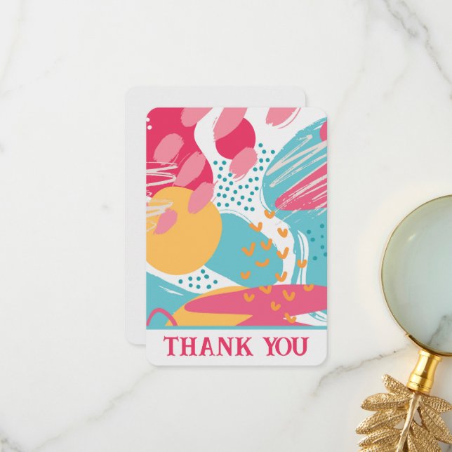 Colorful Abstract Thank You Card (Front/Back In Situ)