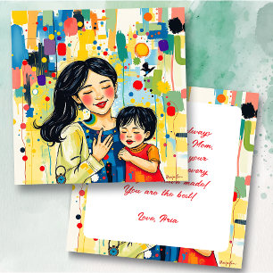 Colorful Abstract Thank You Mom   Mother's Day Card