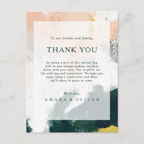 Colorful Abstract Thank You Reception Card