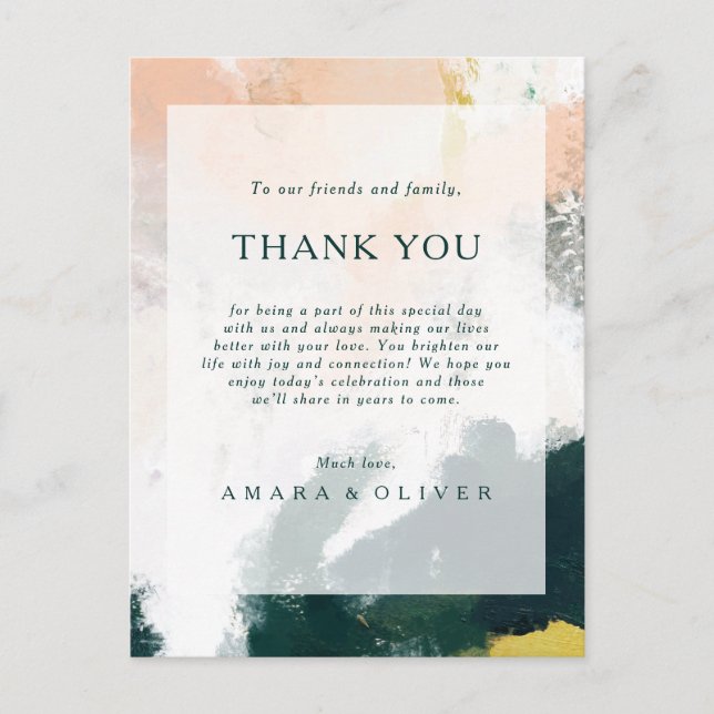 Colorful Abstract Thank You Reception Card (Front)