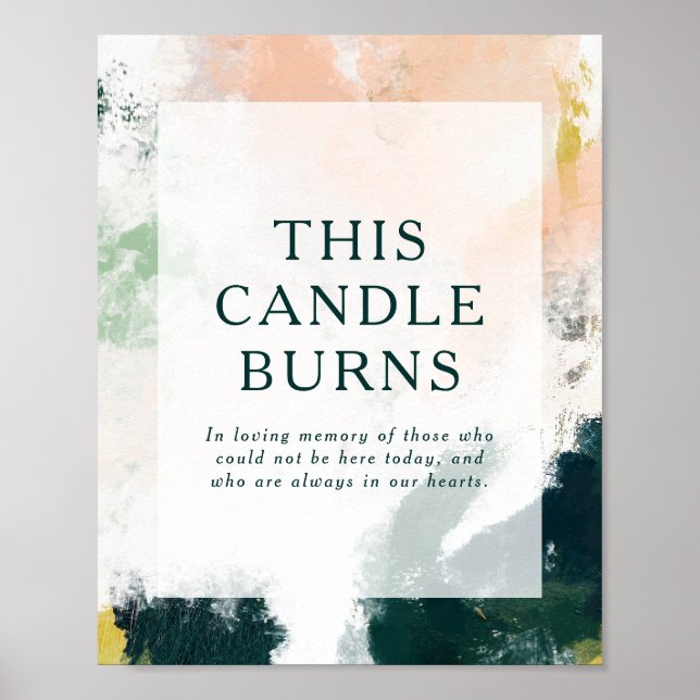 Colorful Abstract This Candle Burns Wedding Sign (Front)