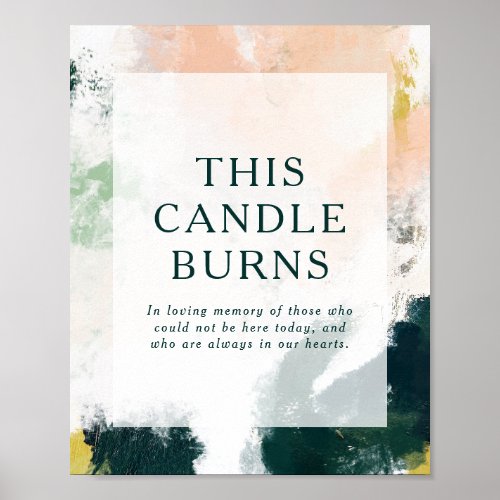 Colorful Abstract This Candle Burns Wedding Sign