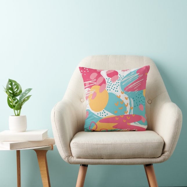 Colorful Abstract Throw Pillow (Chair)