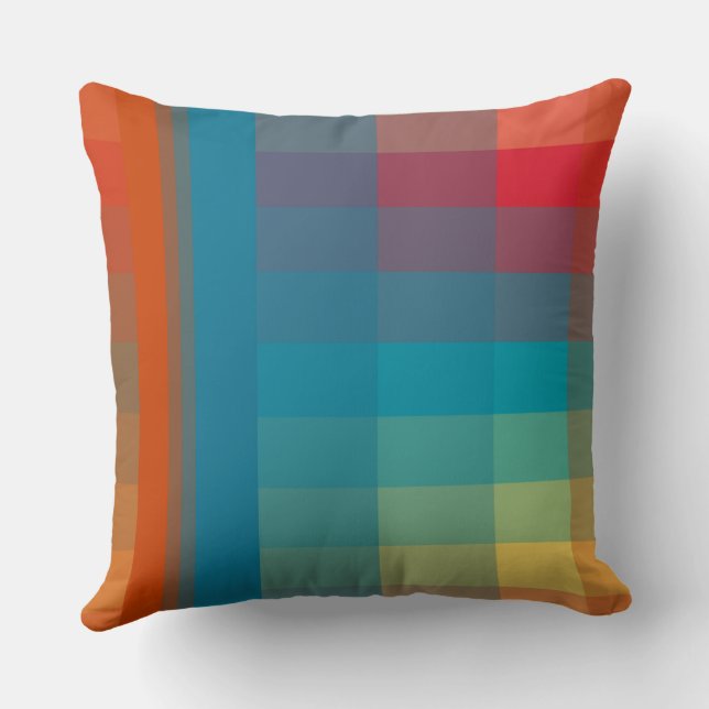 Colorful Abstract Throw Pillow (Back)