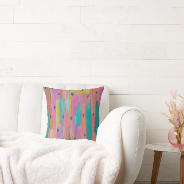 Colorful Abstract Throw Pillow (Couch)