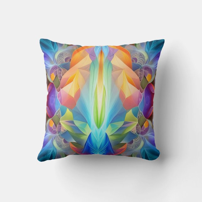 Colorful Abstract Throw Pillow (Back)