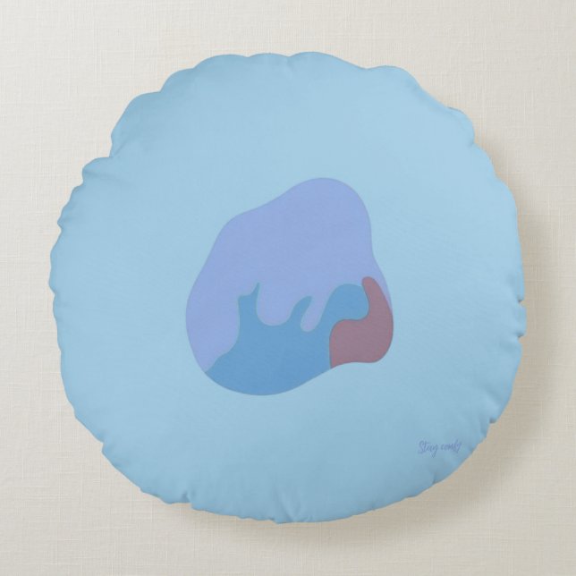 Colorful Abstract Throw Pillow - Blue Toned (Front)