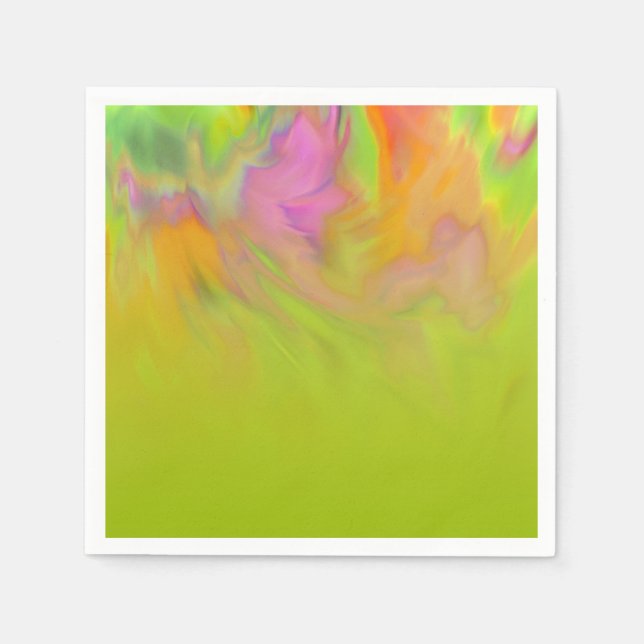 Colorful Abstract Tie Dye Ombre Design Paper Napkins (Front)