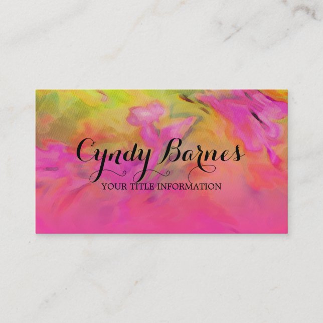 Colorful Abstract Tie Dye Pattern Business Card (Front)
