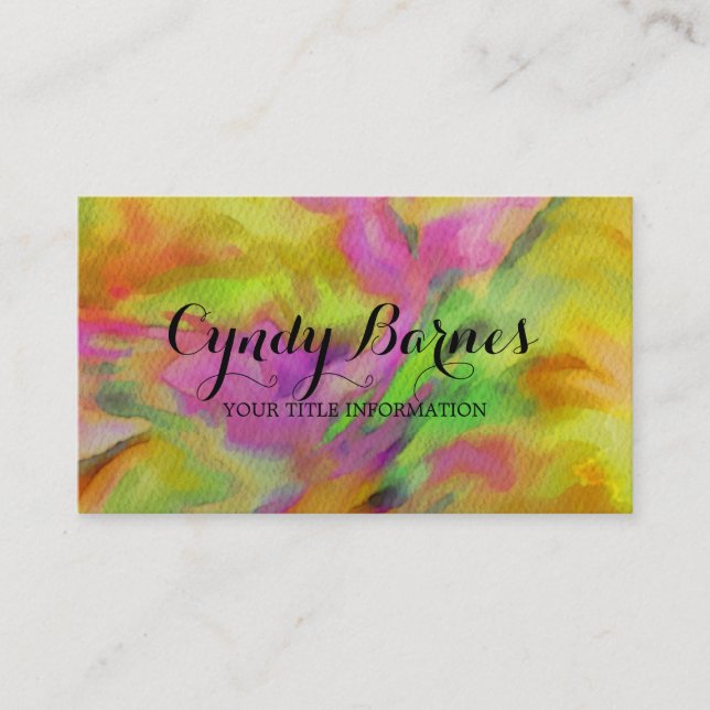 Colorful Abstract Tie Dye Pattern Business Card (Front)