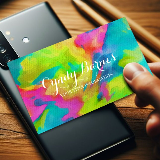 Colorful Abstract Tie Dye Pattern Business Card (Creator Uploaded)