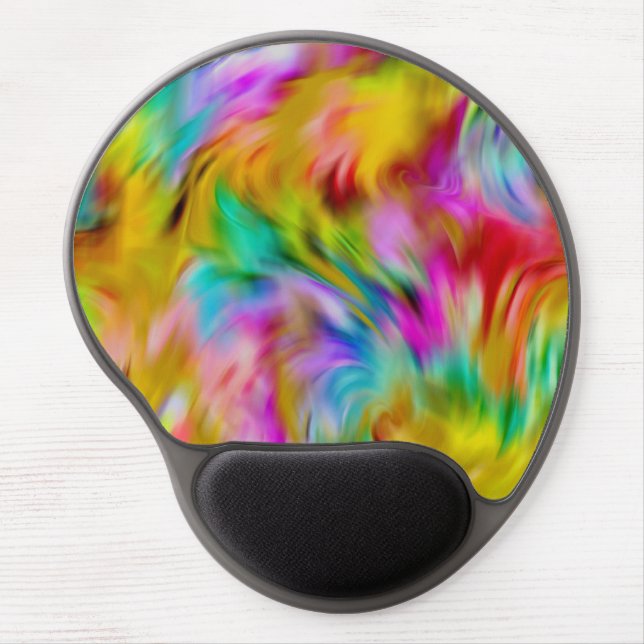 Colorful Abstract Tie Dye Pattern Design Gel Mouse Pad (Front)