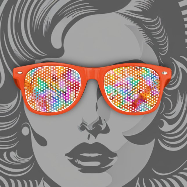 Colorful Abstract Tie Dye Pattern Design Retro Sunglasses (Creator Uploaded)