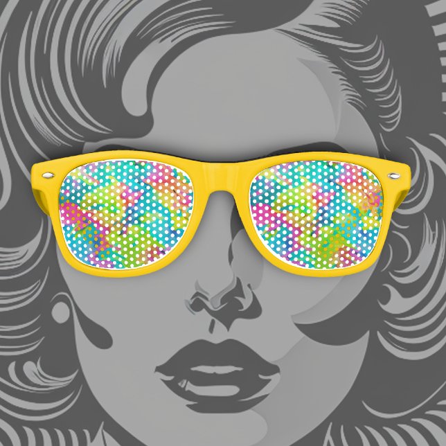 Colorful Abstract Tie Dye Pattern Design Retro Sunglasses (Creator Uploaded)