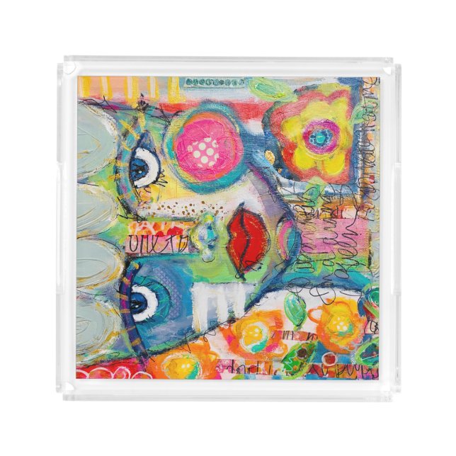 Colorful Abstract tray (Front)