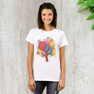 Colorful Abstract Tree of Life Modern Art T-Shirt