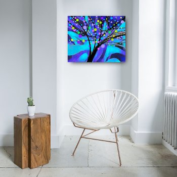 Colorful Abstract Tree Turquoise And Purple Modern Canvas Print by annpowellart at Zazzle