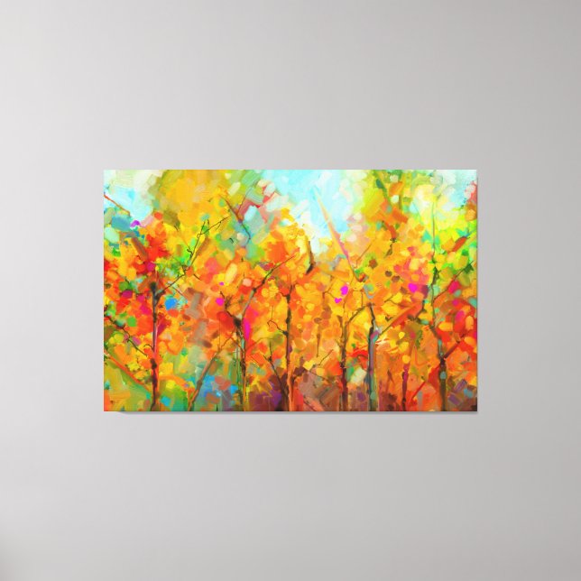 Colorful Abstract Trees Of The Forest Canvas Print (Front)