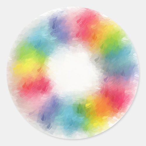 Colorful Abstract Trendy Blank Template Blue Green Classic Round Sticker