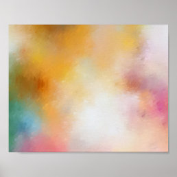 Colorful Abstract Trendy Modern Red Yellow Blue Poster