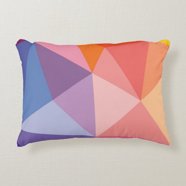 Colorful Abstract Triangle Pattern Accent Pillow (Front)
