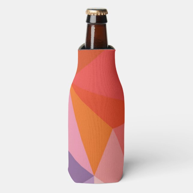 Colorful Abstract Triangle Pattern Bottle Cooler (Bottle Front)