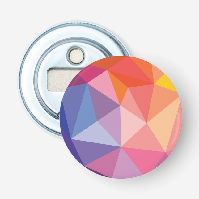 Colorful Abstract Triangle Pattern Bottle Opener (Front)