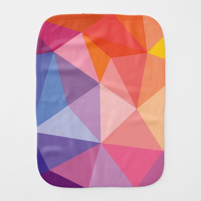 Colorful Abstract Triangle Pattern Burp Cloth (Front)
