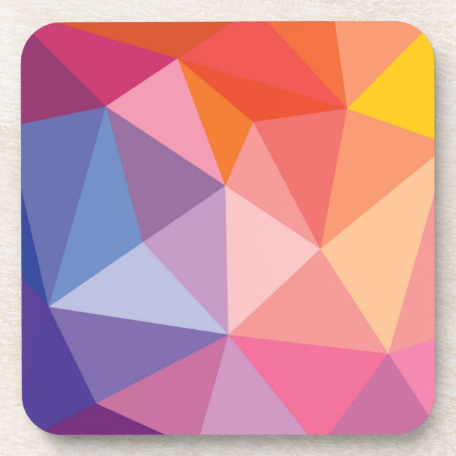 Colorful Abstract Triangle Pattern Coaster (Front)