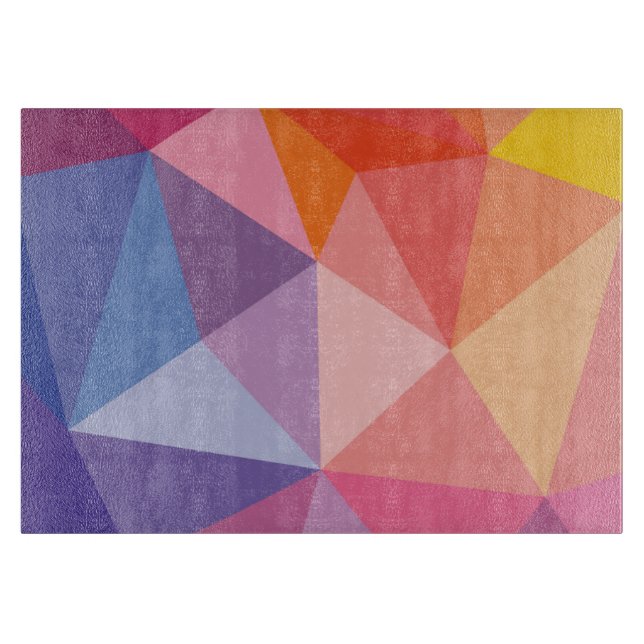 Colorful Abstract Triangle Pattern Cutting Board (Front)
