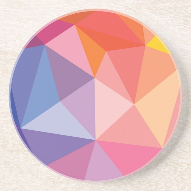 Colorful Abstract Triangle Pattern Drink Coaster (Front)