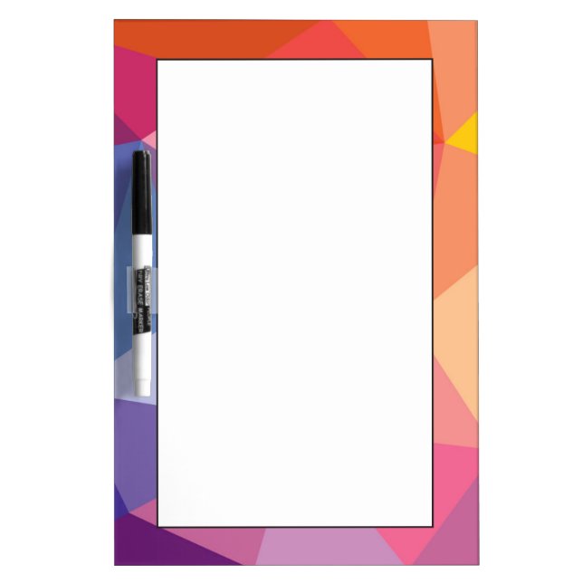 Colorful Abstract Triangle Pattern Dry-Erase Board (Front)