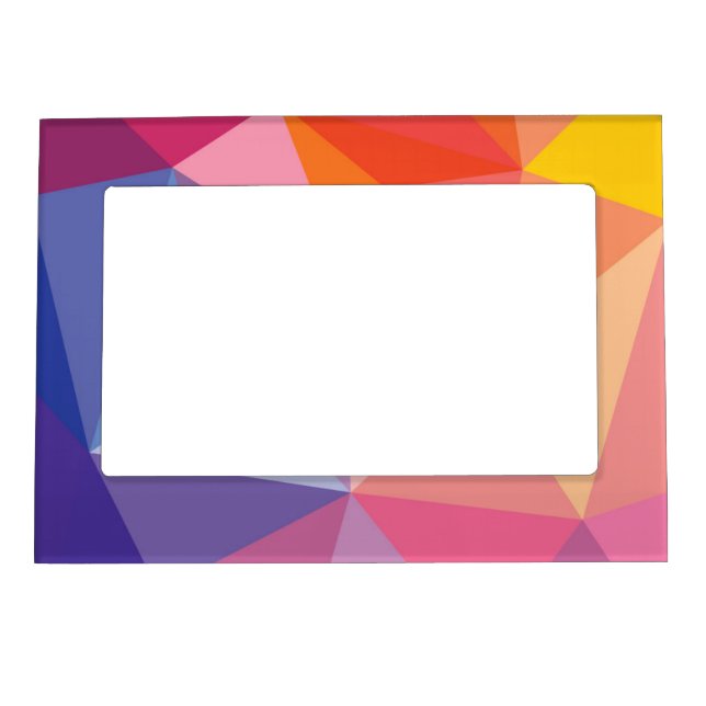 Colorful Abstract Triangle Pattern Magnetic Photo Frame (Front)