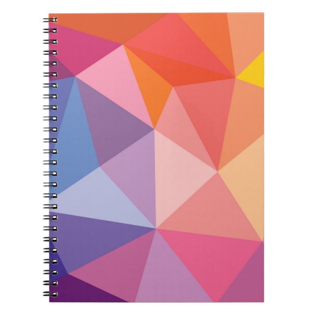 Colorful Abstract Triangle Pattern Notebook (Front)