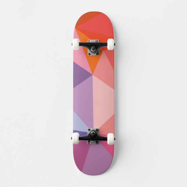 Colorful Abstract Triangle Pattern Skateboard Deck (Front)