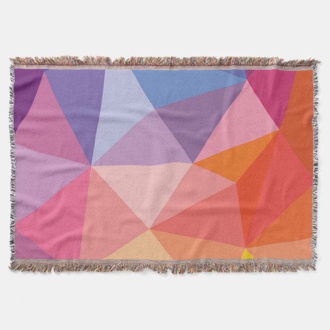 Colorful Abstract Triangle Pattern Throw Blanket (Front)