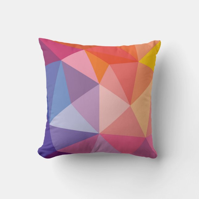 Colorful Abstract Triangle Pattern Throw Pillow (Front)